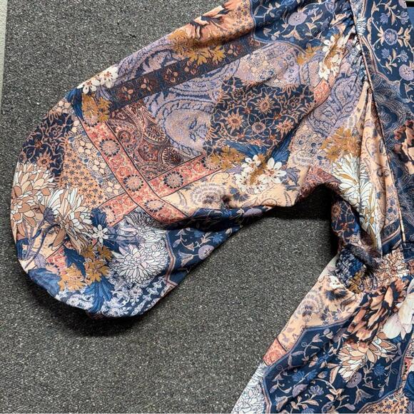 Maurices Plus Size Patchwork Babydoll Blouse 1X - Picture 6 of 11